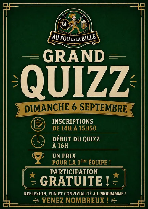 Le Grand Quizz — 1ʳᵉ édition