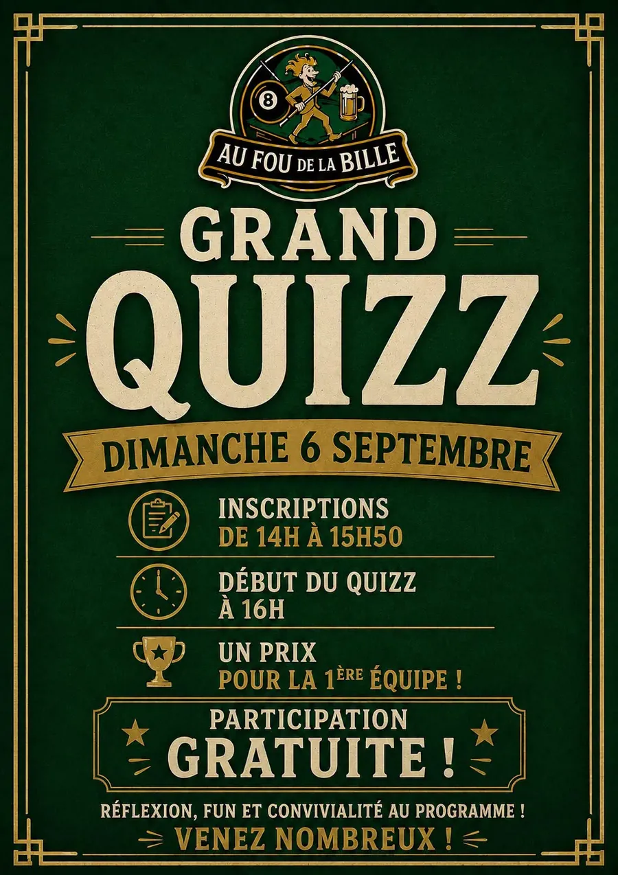 Affiche : Le Grand Quizz — 1ʳᵉ édition